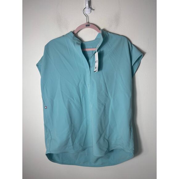 NWT Figs Scrubs Turqoise High Waisted Relaxed Jogger Pants (M) and Top (S) - Picture 1 of 4